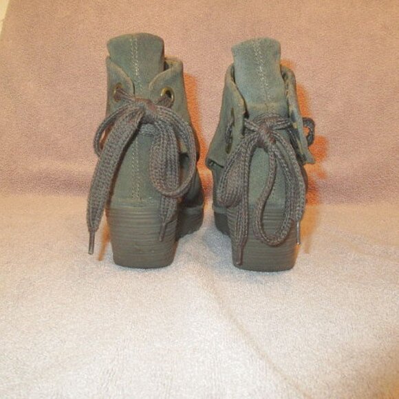 Fly London Yama Ankle Boots Size 38 7.5 8 Suede Platform Lug Wedge Slouchy Boho - Picture 8 of 10